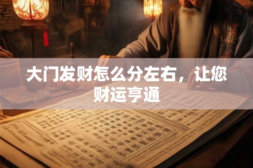 大门发财怎么分左右，让您财运亨通