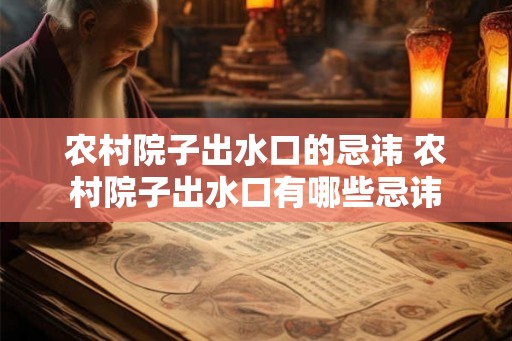 农村院子出水口的忌讳 农村院子出水口有哪些忌讳