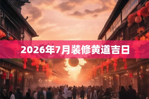 2026年7月装修黄道吉日