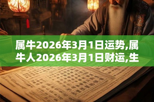 属牛2026年3月1日运势,属牛人2026年3月1日财运,生肖牛2026年3月1日运势