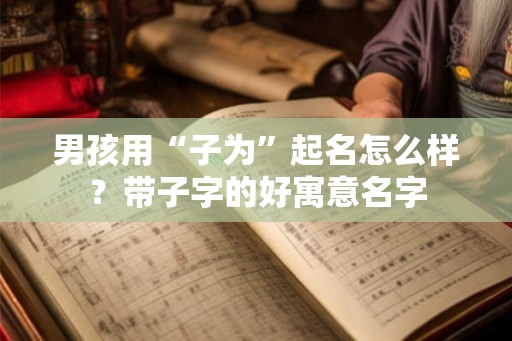 男孩用“子为”起名怎么样？带子字的好寓意名字