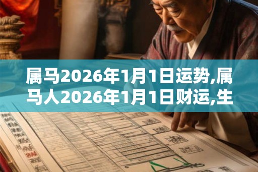 属马2026年1月1日运势,属马人2026年1月1日财运,生肖马2026年1月1日运势