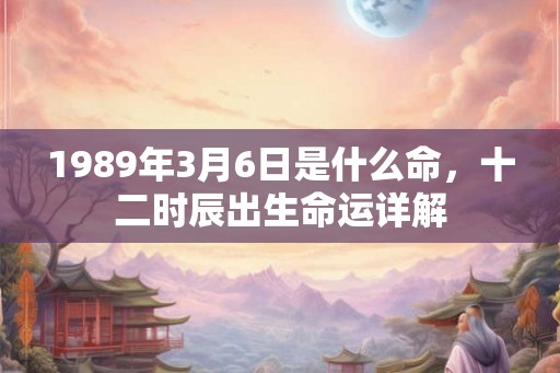 1989年3月6日是什么命,十二时辰出生命运详解 1989年3月6日是什么命,十二时辰出生命运详解