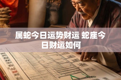 属蛇今日运势财运 蛇座今日财运如何