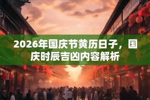 2026年国庆节黄历日子，国庆时辰吉凶内容解析