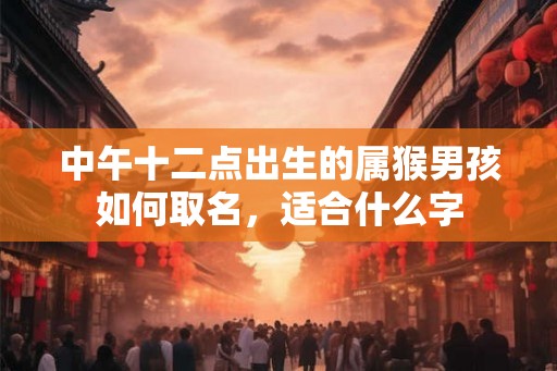 中午十二点出生的属猴男孩如何取名，适合什么字