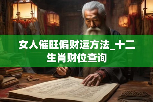 女人催旺偏财运方法_十二生肖财位查询