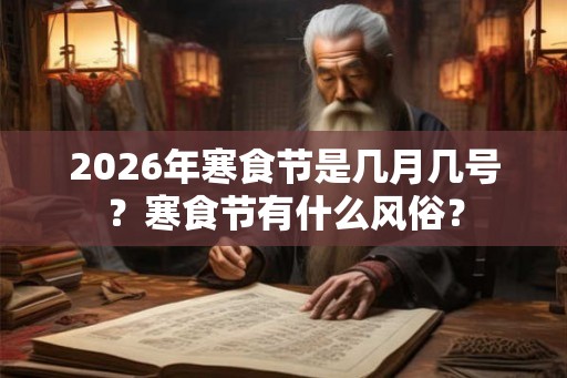 2026年寒食节是几月几号？寒食节有什么风俗？