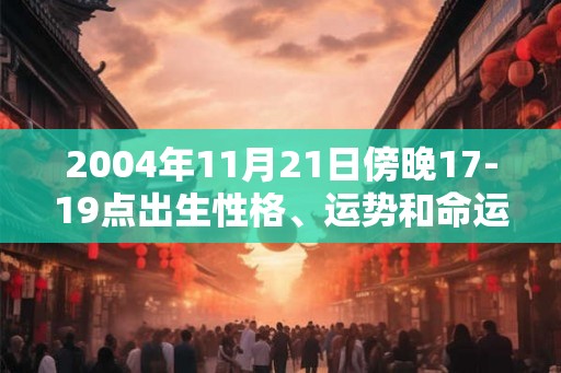 2004年11月21日傍晚17-19点出生性格、运势和命运