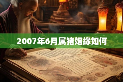 2007年6月属猪姻缘如何