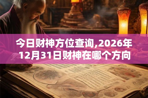 今日财神方位查询,2026年12月31日财神在哪个方向