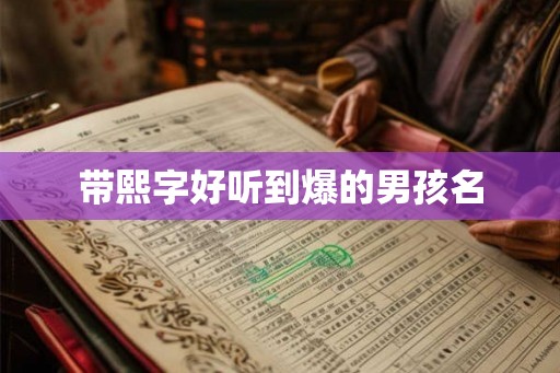 带熙字好听到爆的男孩名