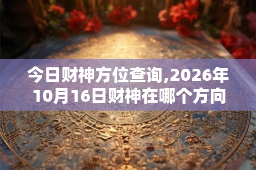 今日财神方位查询,2026年10月16日财神在哪个方向