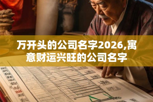万开头的公司名字2026,寓意财运兴旺的公司名字 万开头的公司名字2026,寓意财运兴旺的公司名字