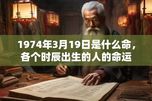 1974年3月19日是什么命，各个时辰出生的人的命运