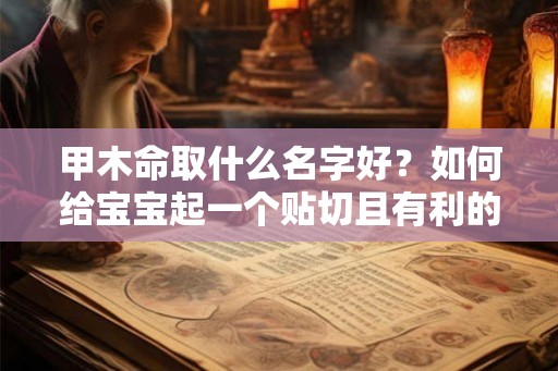 甲木命取什么名字好？如何给宝宝起一个贴切且有利的名字