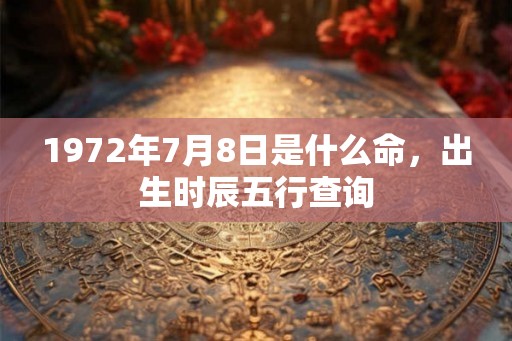 1972年7月8日是什么命，出生时辰五行查询