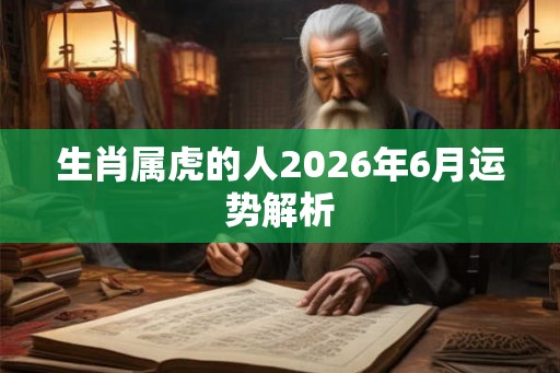 生肖属虎的人2026年6月运势解析