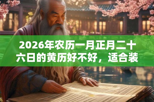 2026年农历一月正月二十六日的黄历好不好，适合装修动土吗？
