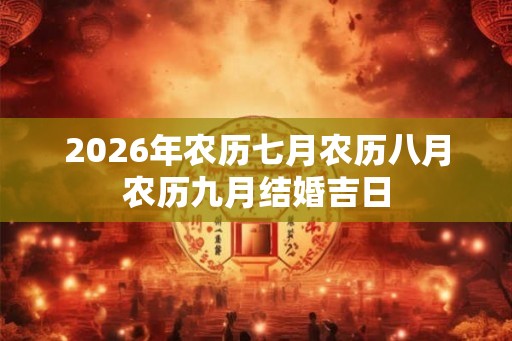 2026年农历七月农历八月农历九月结婚吉日