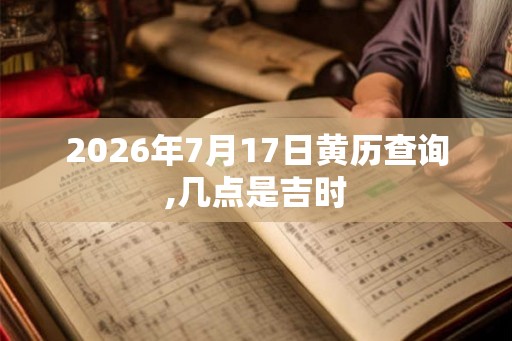 2026年7月17日黄历查询,几点是吉时