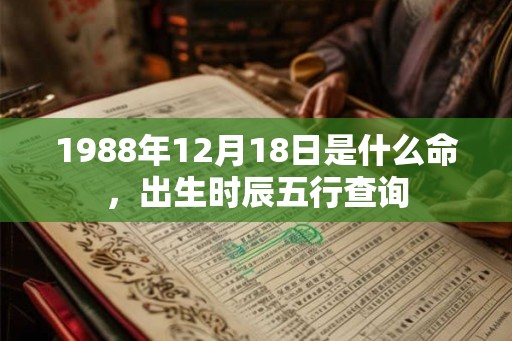 1988年12月18日是什么命，出生时辰五行查询