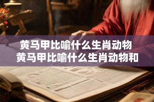 黄马甲比喻什么生肖动物 黄马甲比喻什么生肖动物和生肖 黄马甲比喻什么生肖动物 黄马甲比喻什么生肖动物和生肖