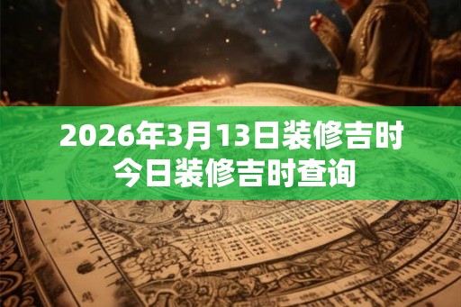 2026年3月13日装修吉时 今日装修吉时查询