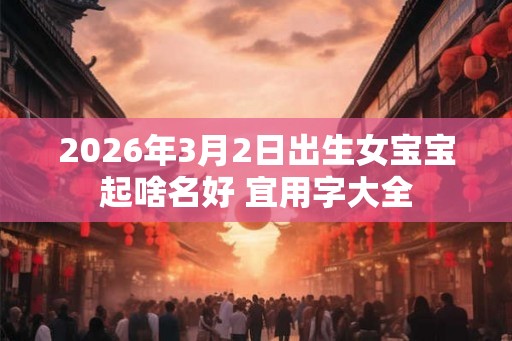 2026年3月2日出生女宝宝起啥名好 宜用字大全