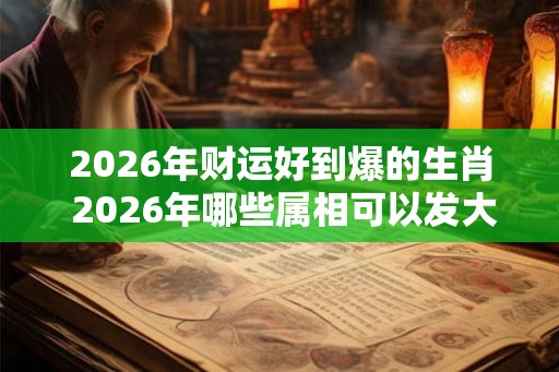 2026年财运好到爆的生肖 2026年哪些属相可以发大财