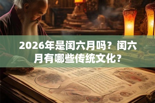 2026年是闰六月吗?闰六月有哪些传统文化? 2026年是闰六月吗?闰六月有哪些传统文化?