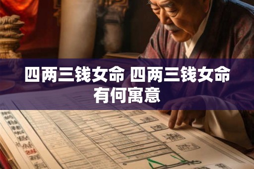 四两三钱女命 四两三钱女命有何寓意 四两三钱女命 四两三钱女命有何寓意