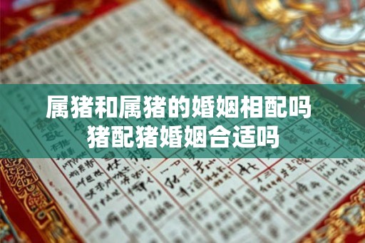 属猪和属猪的婚姻相配吗 猪配猪婚姻合适吗 属猪和属猪的婚姻相配吗 猪配猪婚姻合适吗