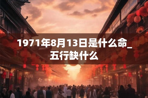 1971年8月13日是什么命_五行缺什么