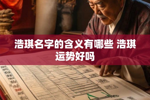 浩琪名字的含义有哪些 浩琪运势好吗
