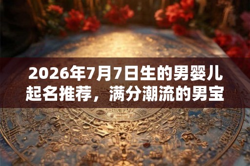 2026年7月7日生的男婴儿起名推荐，满分潮流的男宝宝名字。