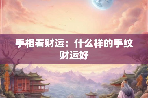 手相看财运：什么样的手纹财运好