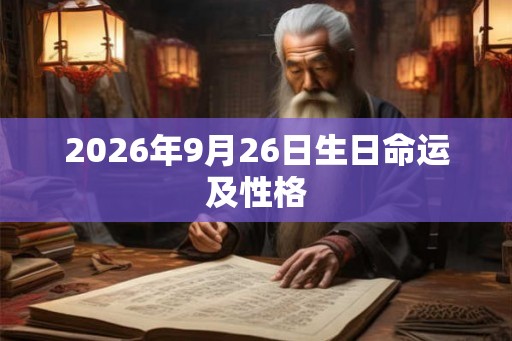 2026年9月26日生日命运及性格