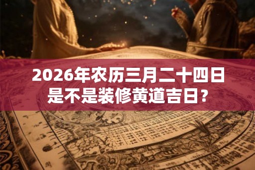 2026年农历三月二十四日是不是装修黄道吉日？