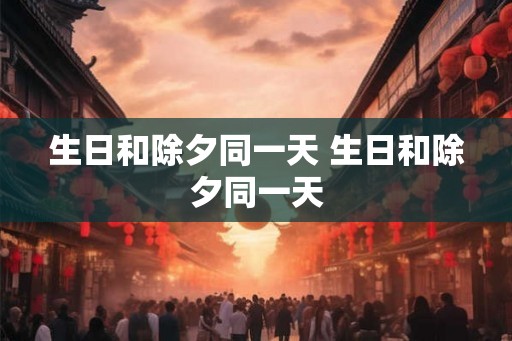 生日和除夕同一天 生日和除夕同一天