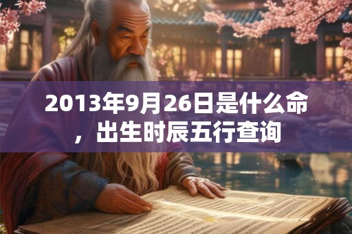 2013年9月26日是什么命，出生时辰五行查询