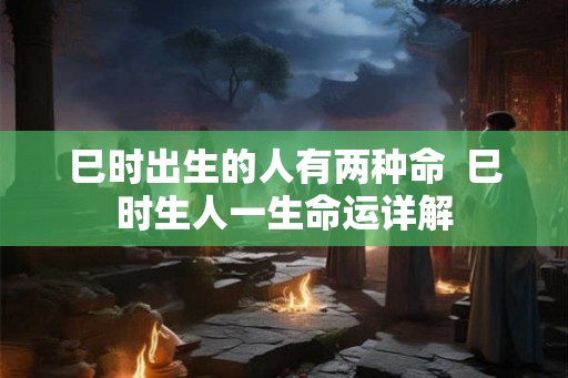 巳时出生的人有两种命  巳时生人一生命运详解