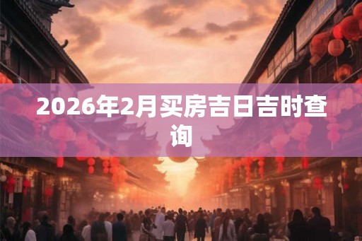 2026年2月买房吉日吉时查询