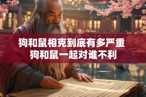 狗和鼠相克到底有多严重 狗和鼠一起对谁不利