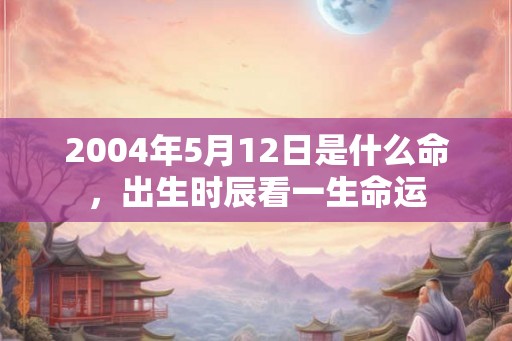 2004年5月12日是什么命，出生时辰看一生命运