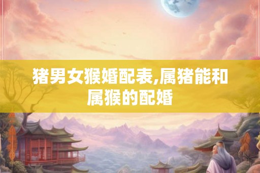 猪男女猴婚配表,属猪能和属猴的配婚