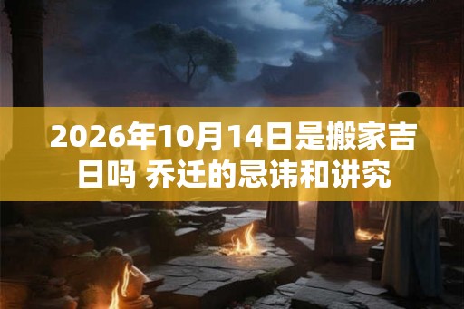 2026年10月14日是搬家吉日吗 乔迁的忌讳和讲究