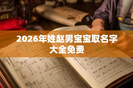 2026年姓赵男宝宝取名字大全免费