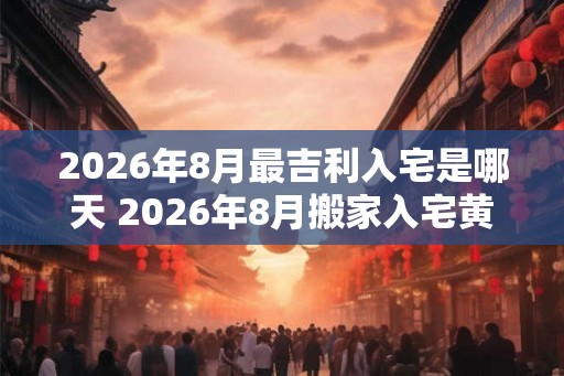 2026年8月最吉利入宅是哪天 2026年8月搬家入宅黄道吉日查询