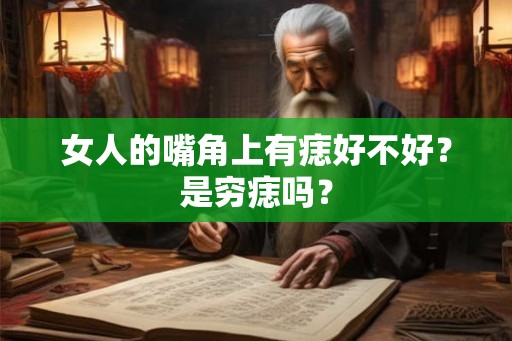 女人的嘴角上有痣好不好？是穷痣吗？